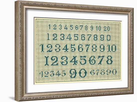 Sampler with Numbers-null-Framed Art Print