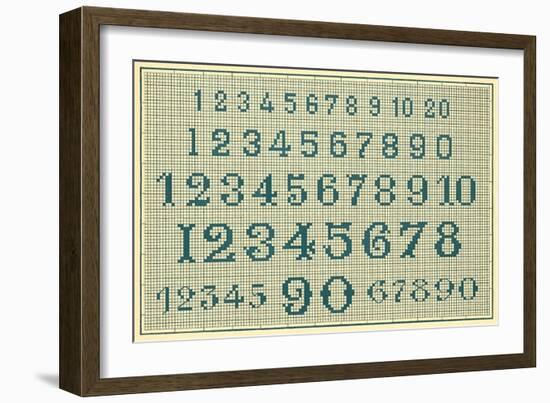 Sampler with Numbers-null-Framed Art Print