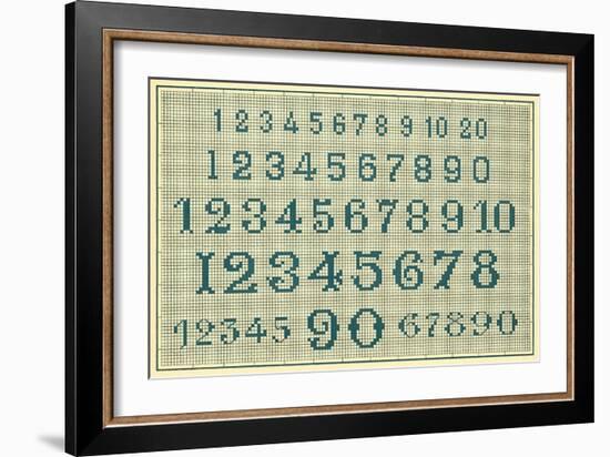 Sampler with Numbers-null-Framed Art Print