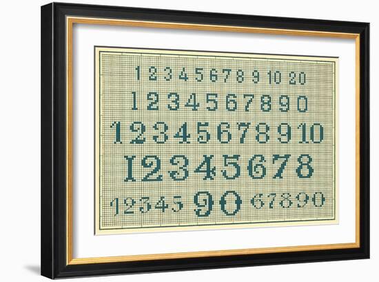 Sampler with Numbers-null-Framed Art Print