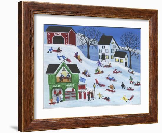 Sams Sled Shed and Sled Maker-Cheryl Bartley-Framed Giclee Print