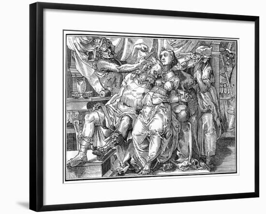 Samson and Delilah, 1574-A Bisson-Framed Giclee Print