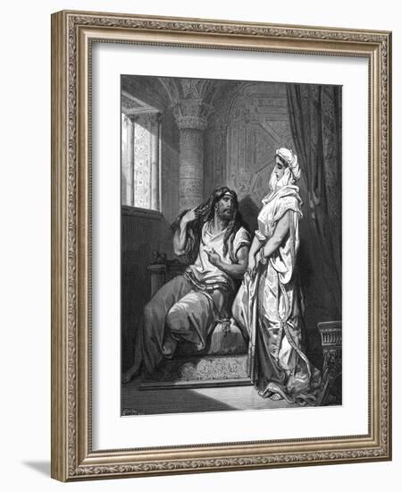 Samson and Delilah, 1866-Gustave Doré-Framed Giclee Print