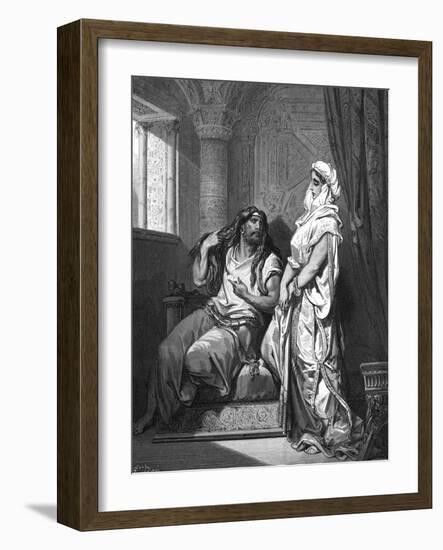 Samson and Delilah, 1866-Gustave Doré-Framed Giclee Print