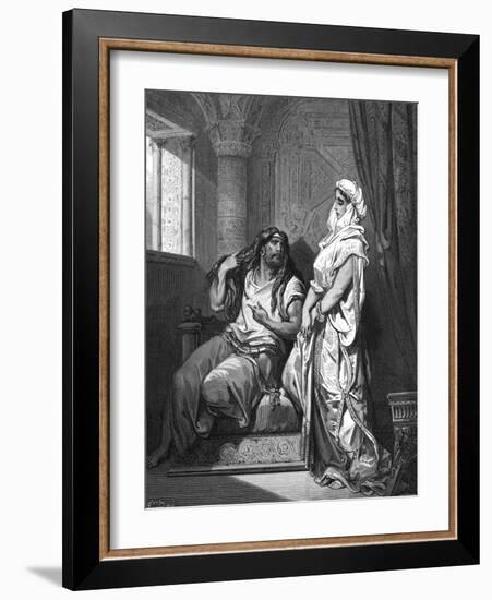 Samson and Delilah, 1866-Gustave Doré-Framed Giclee Print