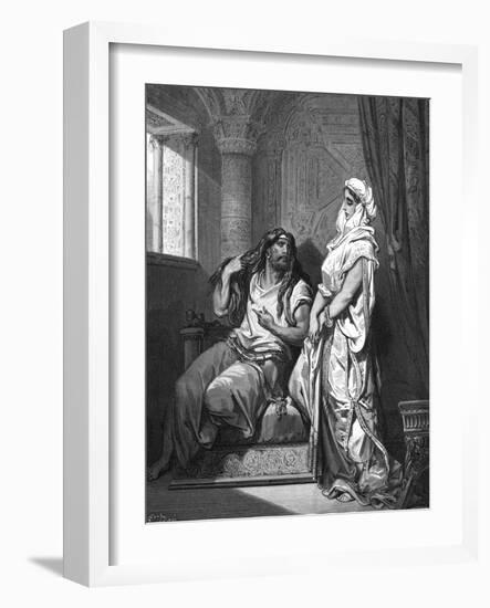 Samson and Delilah, 1866-Gustave Doré-Framed Giclee Print