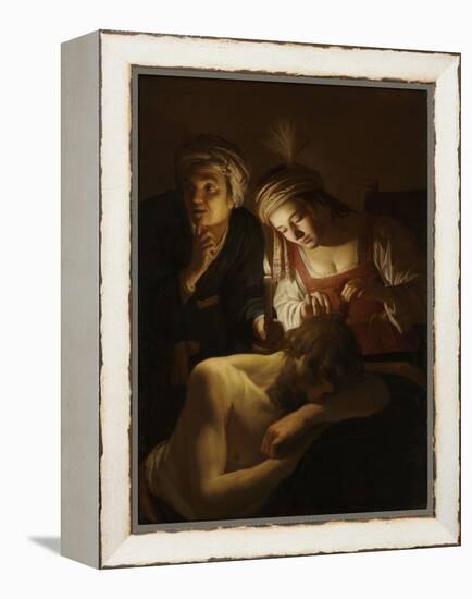 Samson and Delilah, C.1621 (Oil on Canvas)-Gerrit van Honthorst-Framed Premier Image Canvas