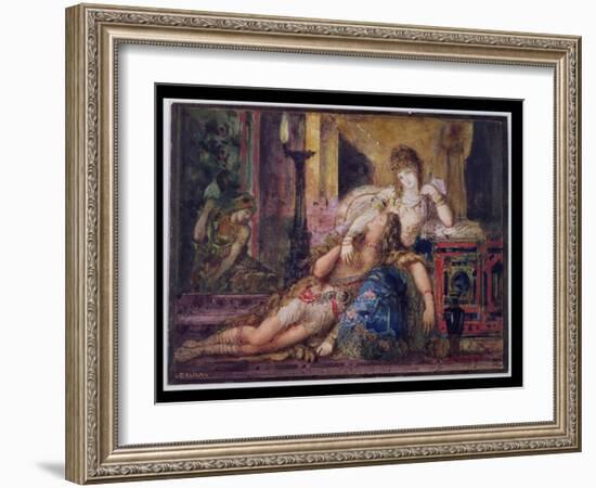 Samson and Delilah (W/C)-Gustave Moreau-Framed Giclee Print