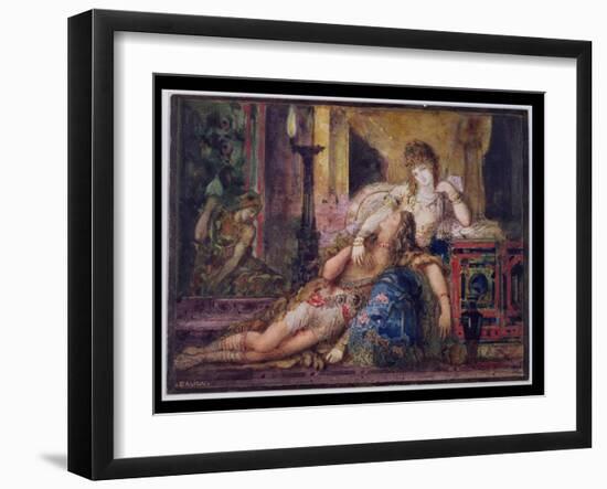 Samson and Delilah (W/C)-Gustave Moreau-Framed Giclee Print