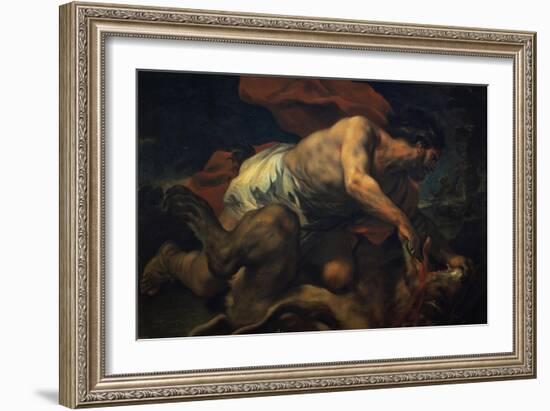 Samson and the Lion-Luca Giordano-Framed Giclee Print