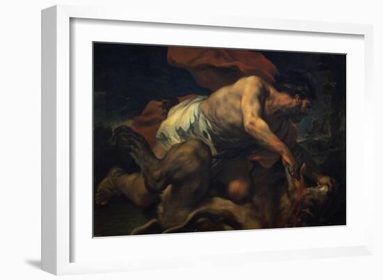 Samson and the Lion-Luca Giordano-Framed Giclee Print