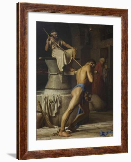 Samson and the Philistines, 1863-Carl Bloch-Framed Giclee Print