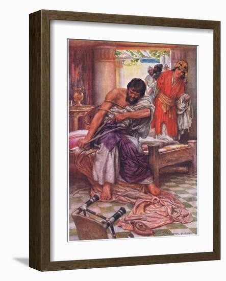 Samson Broke the Ropes That Bound Him-Arthur A. Dixon-Framed Giclee Print