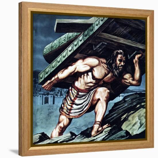 Samson Carrying the Gate of Gaza-null-Framed Premier Image Canvas