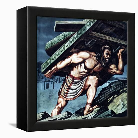 Samson Carrying the Gate of Gaza-null-Framed Premier Image Canvas