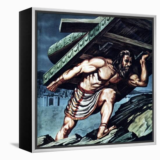 Samson Carrying the Gate of Gaza-null-Framed Premier Image Canvas