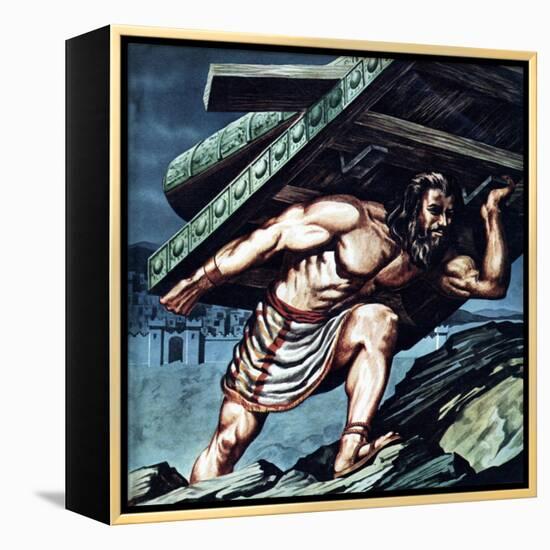 Samson Carrying the Gate of Gaza-null-Framed Premier Image Canvas