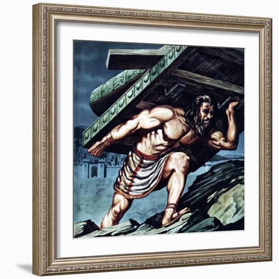 Samson Carrying the Gate of Gaza-null-Framed Giclee Print