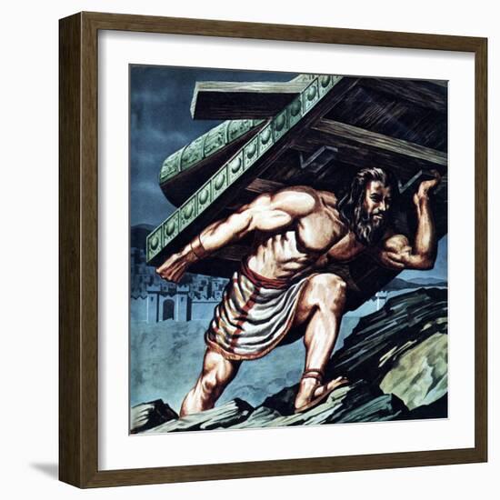 Samson Carrying the Gate of Gaza-null-Framed Giclee Print