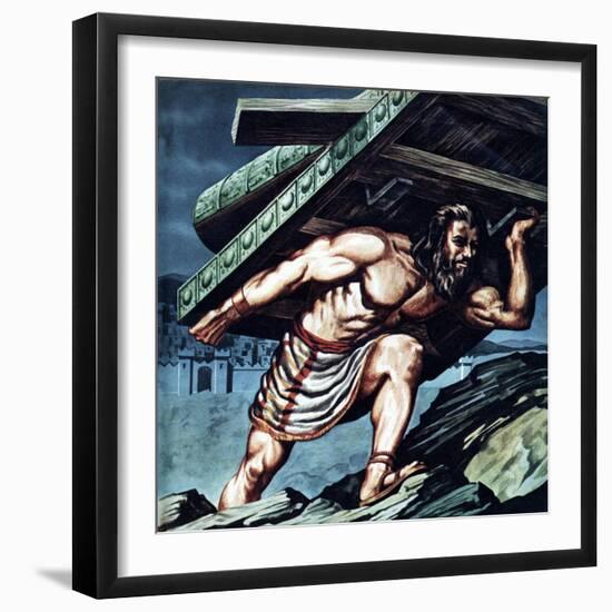 Samson Carrying the Gate of Gaza-null-Framed Giclee Print