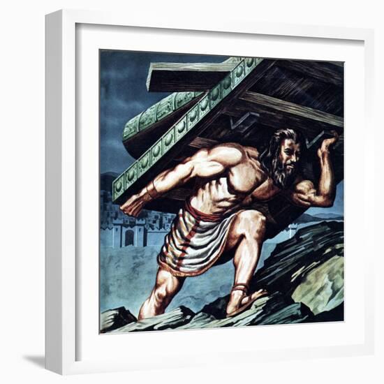 Samson Carrying the Gate of Gaza-null-Framed Giclee Print
