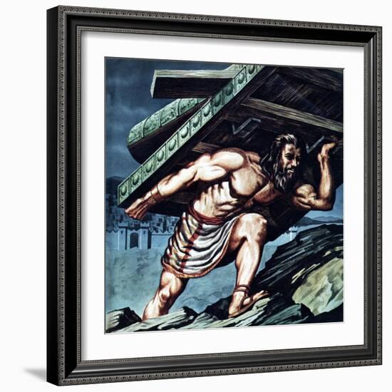 Samson Carrying the Gate of Gaza-null-Framed Giclee Print