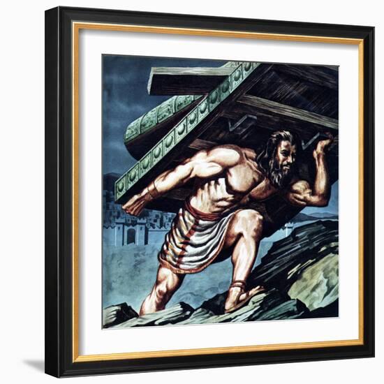 Samson Carrying the Gate of Gaza-null-Framed Giclee Print