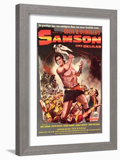 Samson & Delilah, German Movie Poster, 1949-null-Framed Art Print