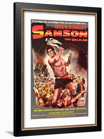 Samson & Delilah, German Movie Poster, 1949-null-Framed Art Print