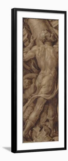Samson Destroying the Temple, Death of Samson-Maarten van Heemskerck-Framed Art Print
