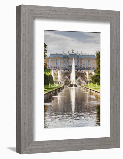 Samson Fountain, Great Palace, view from Sea Canal, Peterhof, UNESCO World Heritage Site, near St.-Richard Maschmeyer-Framed Photographic Print