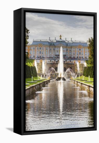 Samson Fountain, Great Palace, view from Sea Canal, Peterhof, UNESCO World Heritage Site, near St.-Richard Maschmeyer-Framed Premier Image Canvas