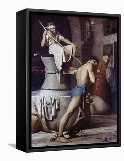 Samson on the Treadmill, c.1863-Carl Bloch-Framed Premier Image Canvas