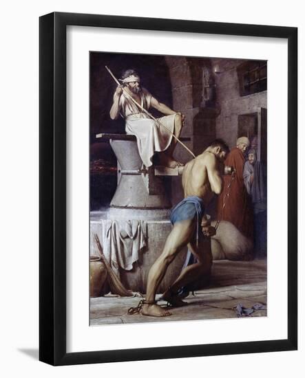 Samson on the Treadmill, c.1863-Carl Bloch-Framed Giclee Print