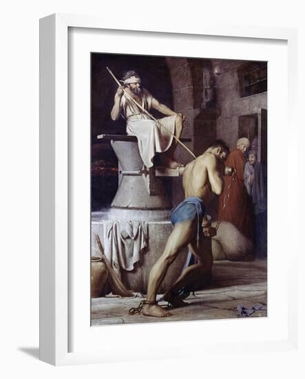 Samson on the Treadmill, c.1863-Carl Bloch-Framed Giclee Print