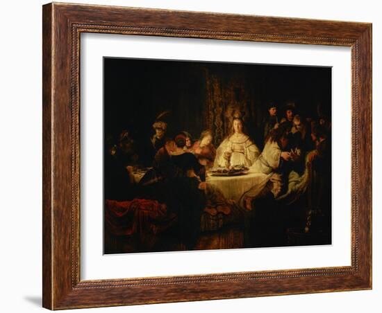 Samson Posing a Riddle at the Wedding Feast, 1638-Rembrandt van Rijn-Framed Giclee Print