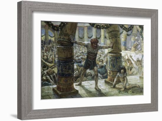 Samson Pulls Down the Pillars-James Tissot-Framed Giclee Print