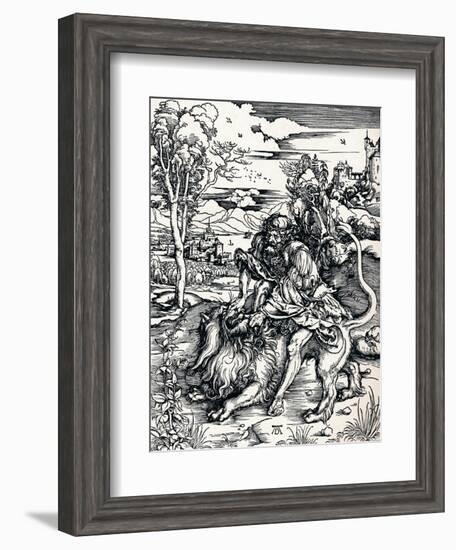 Samson Rending the Lion, 1497-Albrecht Dürer-Framed Giclee Print