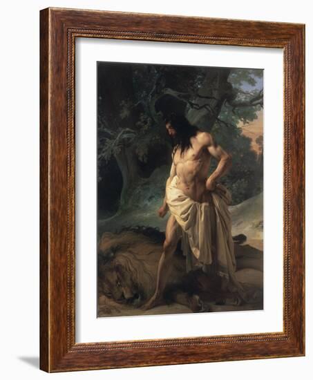 Samson Slays the Lion-Francesco Hayez-Framed Giclee Print