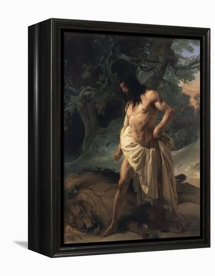 Samson Slays the Lion-Francesco Hayez-Framed Premier Image Canvas