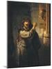 Samson Threatening His Father-In-Law-Rembrandt van Rijn-Mounted Giclee Print