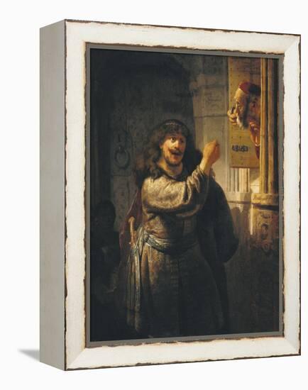 Samson Threatening His Father-In-Law-Rembrandt van Rijn-Framed Premier Image Canvas