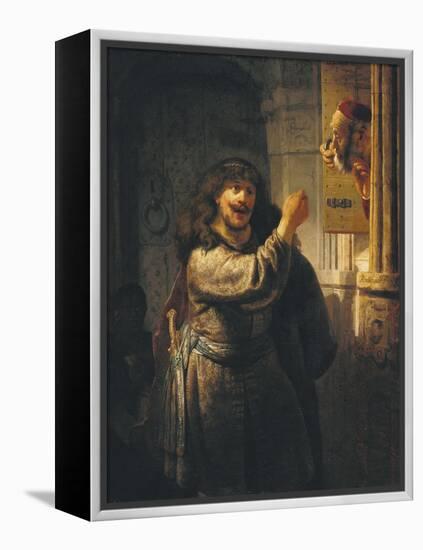 Samson Threatening His Father-In-Law-Rembrandt van Rijn-Framed Premier Image Canvas