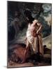 Samson Watches the Lion He Just Killed with Bare Hands (Oil on Canvas, 1842)-Francesco Hayez-Mounted Giclee Print