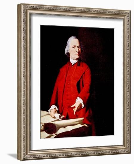 Samuel Adams, Portrait Depicting Adams Pointing to the Massachusetts Charter-John Singleton Copley-Framed Photo