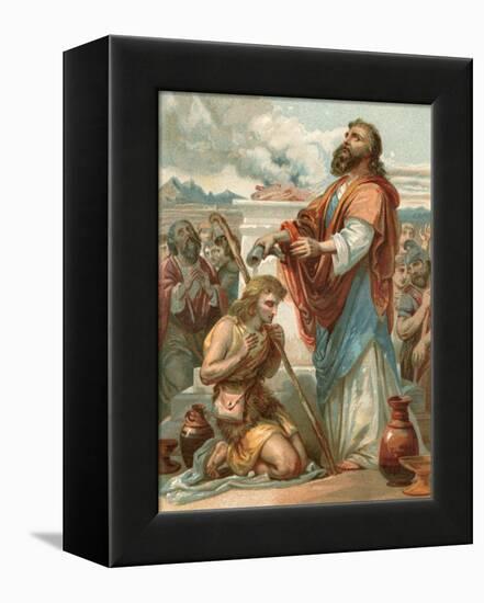 Samuel Anointing David King of Israel-English School-Framed Premier Image Canvas