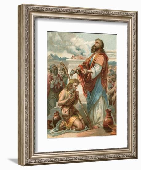 Samuel Anointing David King of Israel-English School-Framed Giclee Print