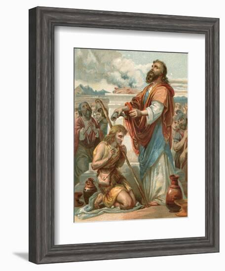 Samuel Anointing David King of Israel-English School-Framed Giclee Print