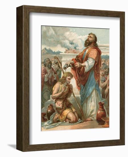 Samuel Anointing David King of Israel-English School-Framed Giclee Print