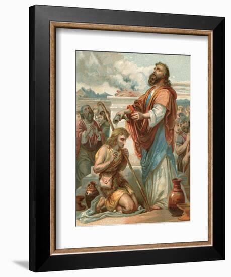 Samuel Anointing David King of Israel-English School-Framed Giclee Print